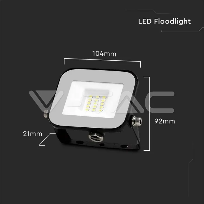 V-TAC VT-10010 10W LED Прожектор SAMSUNG Чип PRO-S Сиво Тяло 3000К