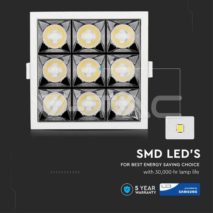 V-TAC VT-999 LED Луна SAMSUNG Чип 36W Рефлектор UGR