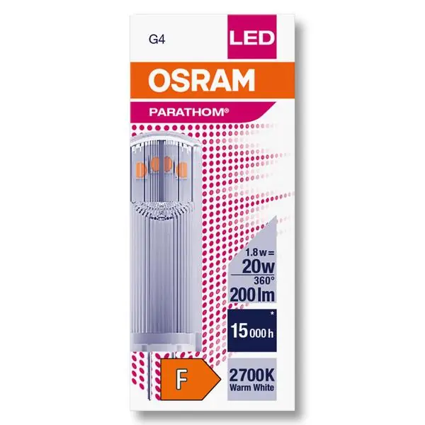 Osram 4058075622692 ЛЕД Лампа 1.8W 2700K G4
