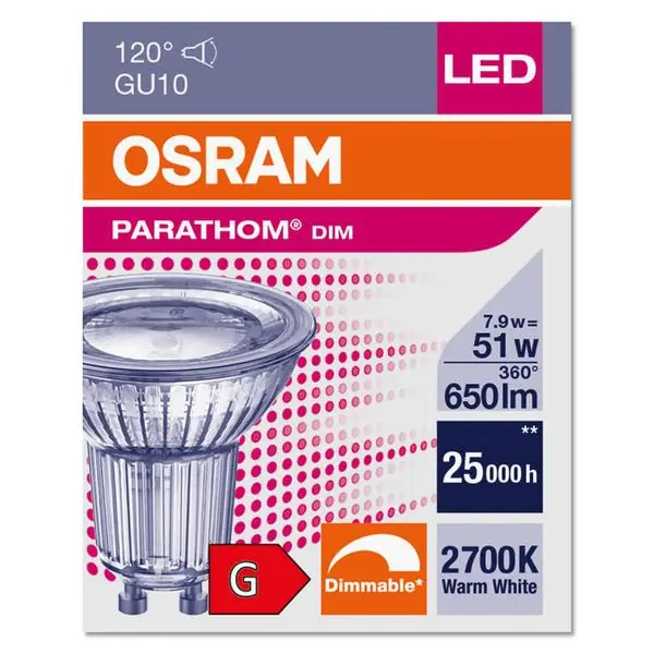 Osram 4058075609013 ЛЕД Лампа P PAR16 Димираща 80 120° 7.9W 2700K 220K|240V GU10