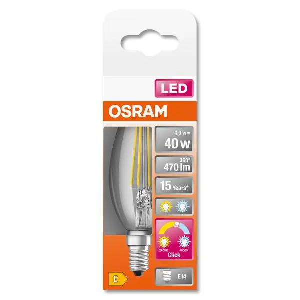 Osram 4058075434783 ЛЕД Лампа ST PLUS ACT REL CLAS B CL 4W 2700K 4000K E14