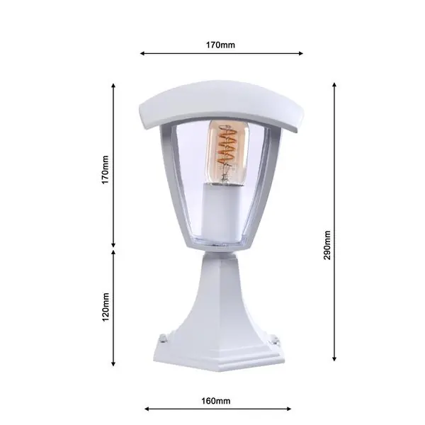 Milagro EKO3513 Стояща градинска лампа FOX WHITE 1xE27 Малка