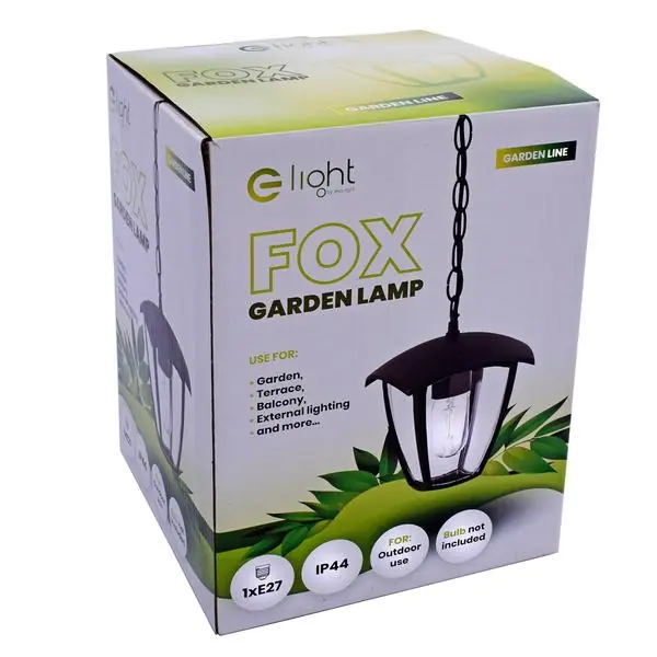Milagro EKO3544 Висяща градинска лампа FOX BLACK 1xE27