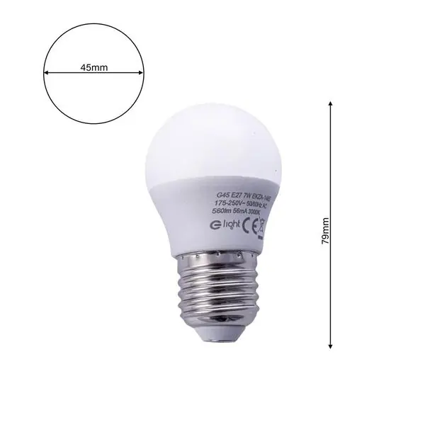 Milagro EKZA1465 LED крушка 7W E27 G45. Цвят: Топъл