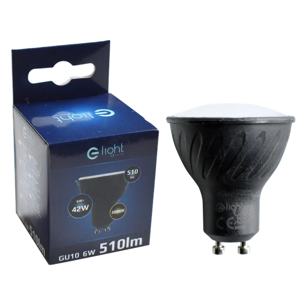 Milagro EKZA251 ЧЕРНА LED КРУШКА 6W GU10. ЦВЯТ: ТОПЪЛ