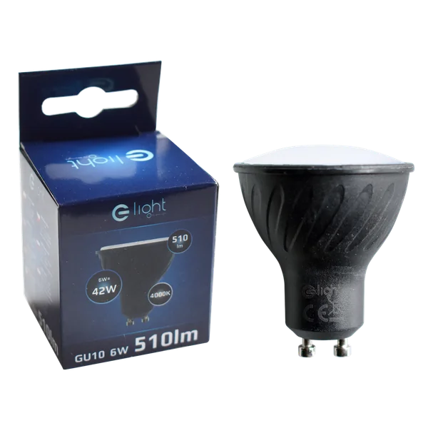 Milagro EKZA268 ЧЕРНА LED КРУШКА 6W GU10. ЦВЯТ: НЕУТРАЛЕН