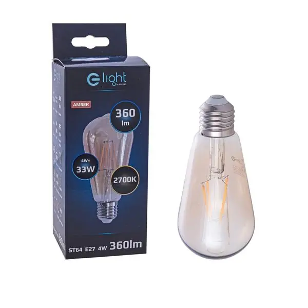 Milagro EKZA3621 4W ST64 E27 кехлибарена декоративна крушка 2700K