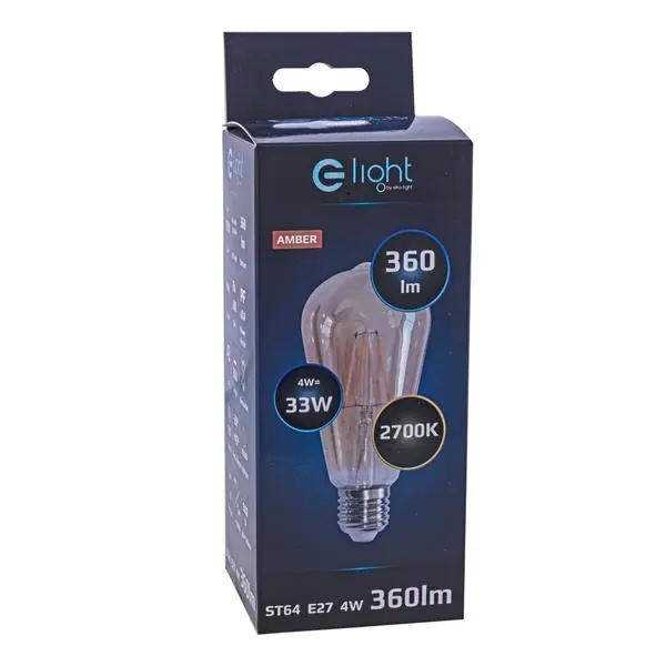Milagro EKZA3621 4W ST64 E27 кехлибарена декоративна крушка 2700K