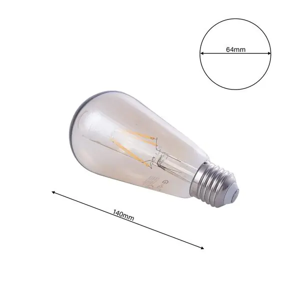Milagro EKZA3621 4W ST64 E27 кехлибарена декоративна крушка 2700K