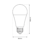 Milagro EKZA8001 LED крушка 9W E27 A60 4000K Димируема 100%/50%/25%.