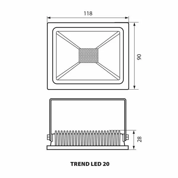 Vivalux VIV003605 LED прожектор TREND LED 20W черен 4000K