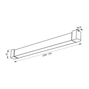 Vivalux VIV004840 Линейно LED тяло за релсов монтаж DRAX LED 20W черен 4000K