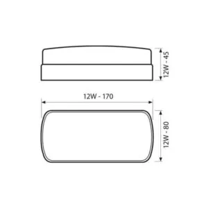 Vivalux VIV004146 Влагозащитена плафониера BALI/O LED 12W 4000K IP54