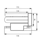 Vivalux VIV002716 Енергоспестяваща лампа FLOLUX 24W 1450lm R7s 4200K