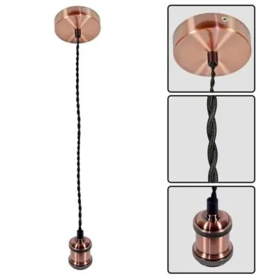 Vivalux VIV004121 Пендел RETRO R6002 антик/черен усукан кабел