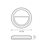 Vivalux VIV003665 LED осветително тяло RINO LED RD 1.5W DR/GR 4000K IP65