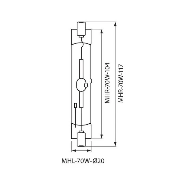 Vivalux VIV003040 Метал халогенна лампа MHL 70W 6300lm R7s 4200K