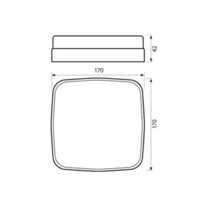 Vivalux VIV004148 Влагозащитена плафониера BALI/S LED 16W 4000K IP54