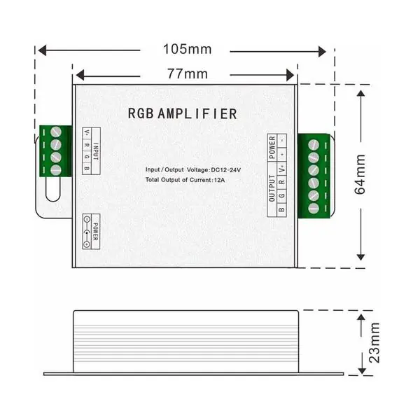 Vivalux VIV004495 Усилвател за RGB лента 144W/288W in 12/24V 3-канален