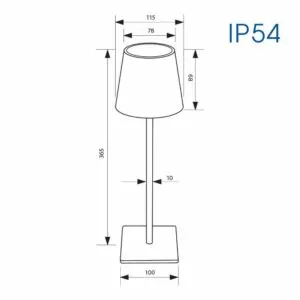 Vivalux VIV004785 Настолна безжична LED лампа с акумулаторна батерия FRIDA LED 3W димируема 4000K IP54