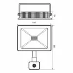 Vivalux VIV003975 LED прожектор със сензор NYX LED 30W черен 6400K IP44