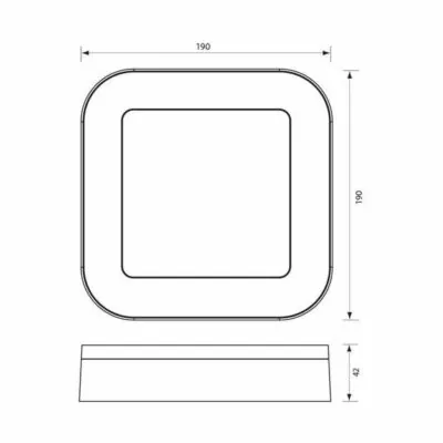 Vivalux VIV004750 LED плафониера DOLCE/SQ LED 15W черен 4000K IP65