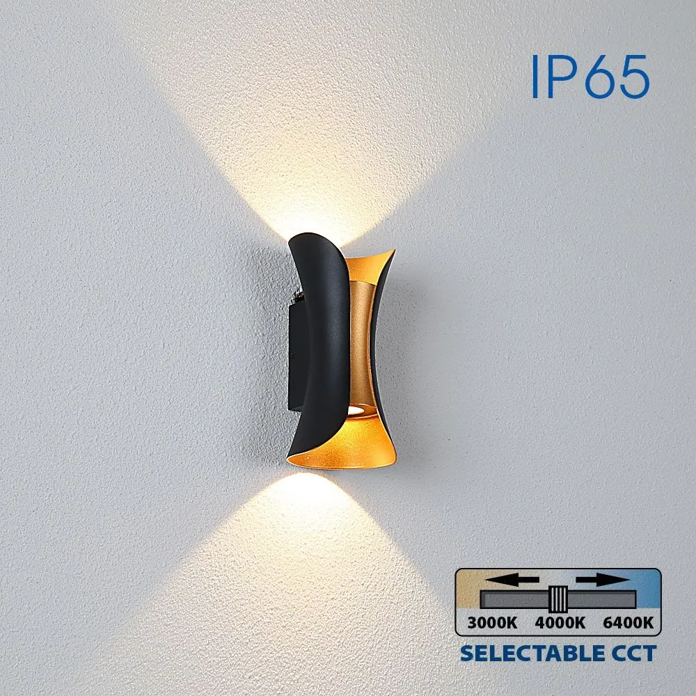 Vivalux VIV004826 LED осветително тяло BOSTON LED 10W черно/златно CCT-switch 3000K-4000K-6400K IP65