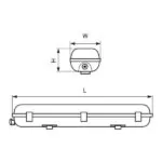 Vivalux VIV003740 Индустриално осветително тяло JEX PC BASE 124 LED 1500 mm 1хG13