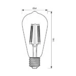 Vivalux VIV003695 LED филамент лампа DEY VINTAGE LED DV64 6W 550lm E27 2700K