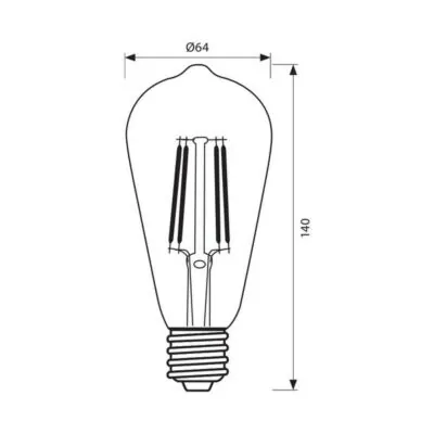 Vivalux VIV003695 LED филамент лампа DEY VINTAGE LED DV64 6W 550lm E27 2700K