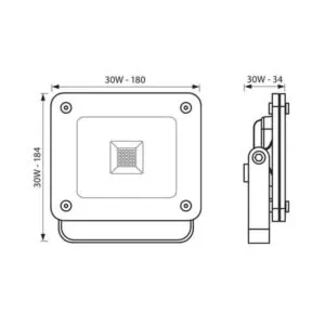 Vivalux VIV003793 LED прожектор Z-PAD LED 30W сив 4000K IP65