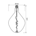 Vivalux VIV004184 LED филамент лампа FLICK ART LED WDA160 5W 130lm E27 2200K