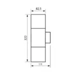 Vivalux VIV004349 Влагозащитен двоен фасаден аплик SAPORO/W 2xE27 черен IP44