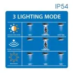 Vivalux VIV004991 Соларно LED тяло със сензор за движение EZRA SOLAR LED PIR 4000K IP54
