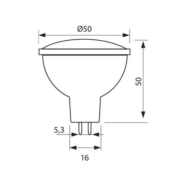 Vivalux VIV003347 LED лампа XARD LED JCDR 5W 330lm 230V G5.3 3000K