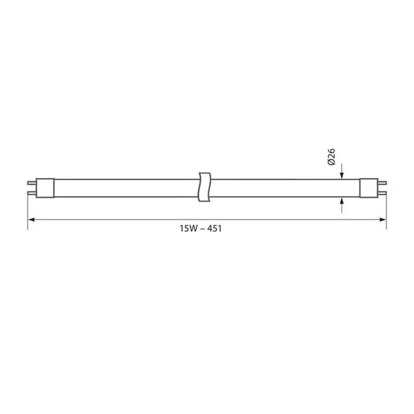 Vivalux VIV003348 Стандартна луминесцентна лампа Т8 6400K 15W G13 220V