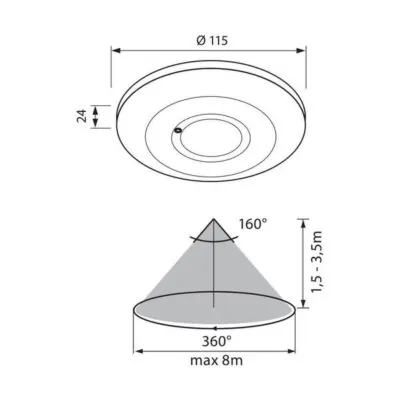 Vivalux VIV003890 Микровълнов сензор за движение SIERRA MW36 бял