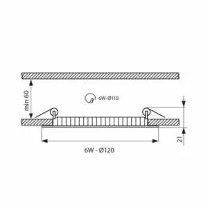 Vivalux VIV004734 LED панел ESTE LED 6W 400lm черен 4000K