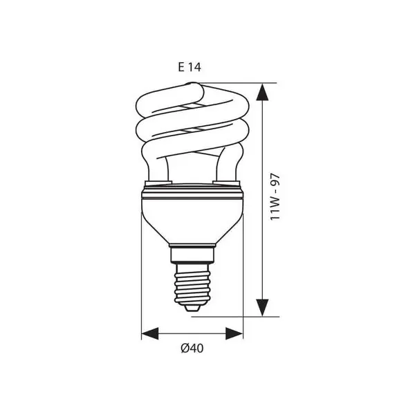 Vivalux VIV002903 Енергоспестяваща лампа BRIGHT SPIRAL 11W 630lm E14 6400K