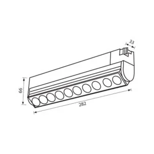 Vivalux VIV004838 Линейно LED тяло за релсов монтаж CORN LED 20W черен 4000K