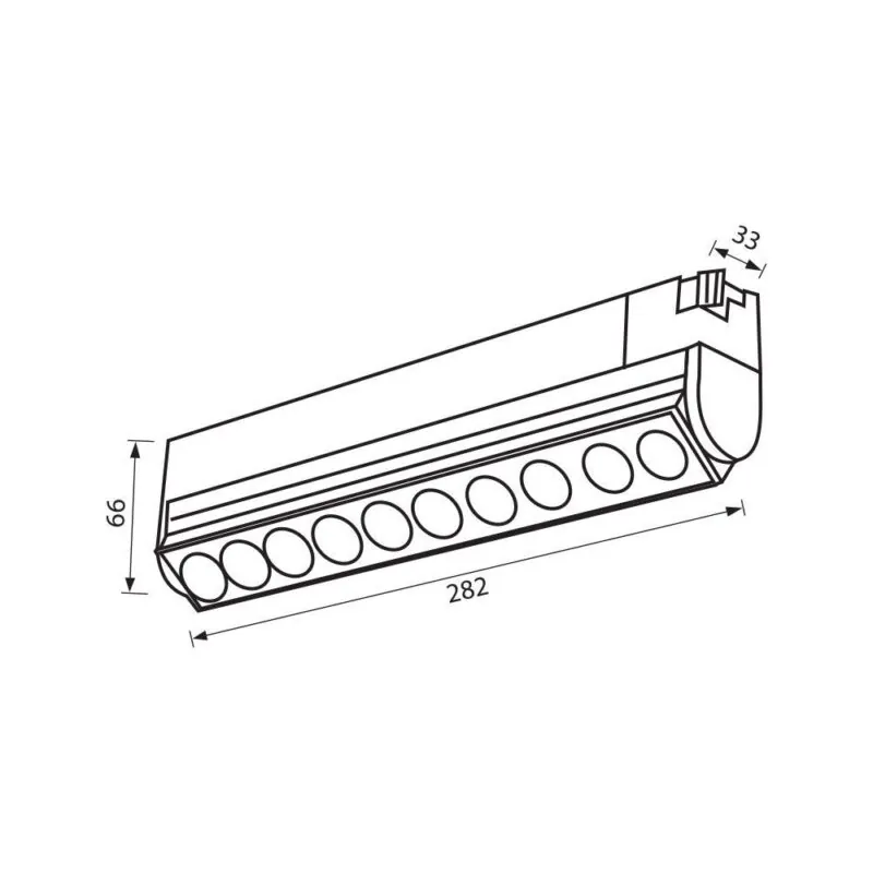 Vivalux VIV004838 Линейно LED тяло за релсов монтаж CORN LED 20W черен 4000K