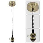 Vivalux VIV004124 Пендел RETRO R6012 антично злато/черен усукан кабел