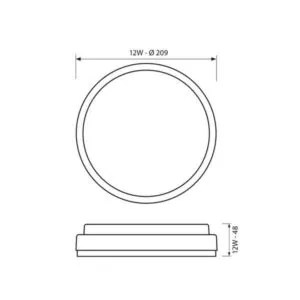 Vivalux VIV004007 LED плафониера ELLIS/R LED 12W черен 4000K IP54