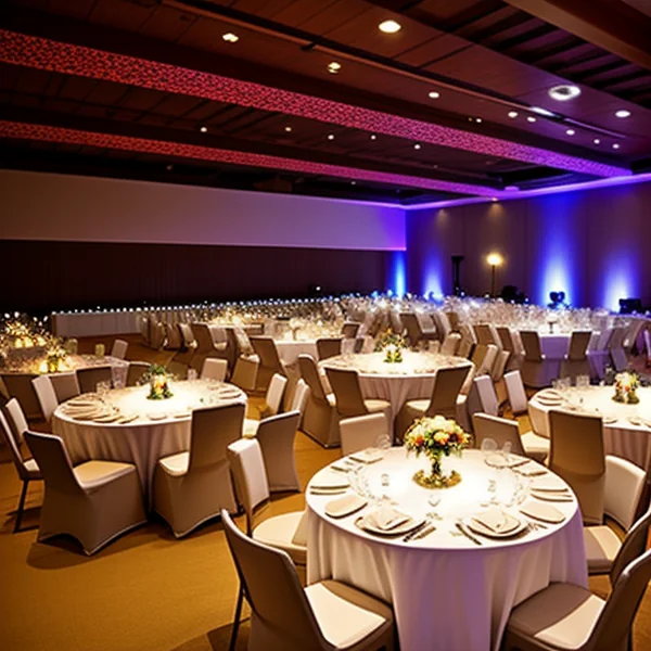 Динамично осветление за сватбен банкет
