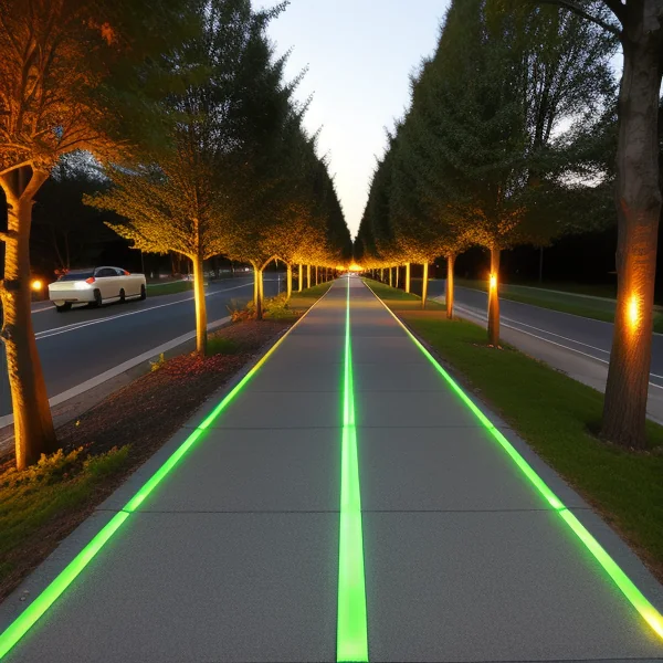 Осветление на велосипедни пътеки и пешеходни маршрути с LED светлини