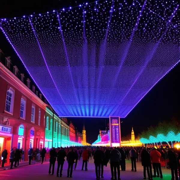 LED осветление за публични събития и фестивали в града