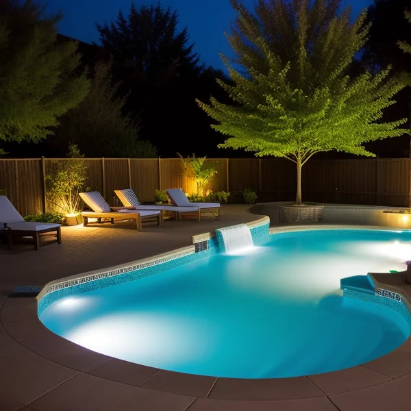 Интерактивни осветителни ефекти и взаимодействие с водата в басейна