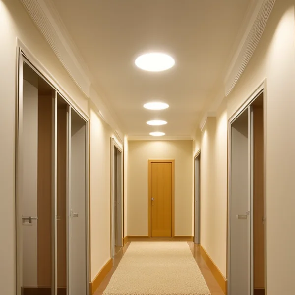 LED осветление за архитектурни детайли в коридора
