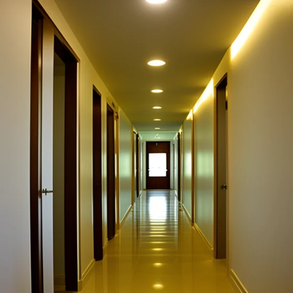 Интериорни експерименти с LED осветление в коридора