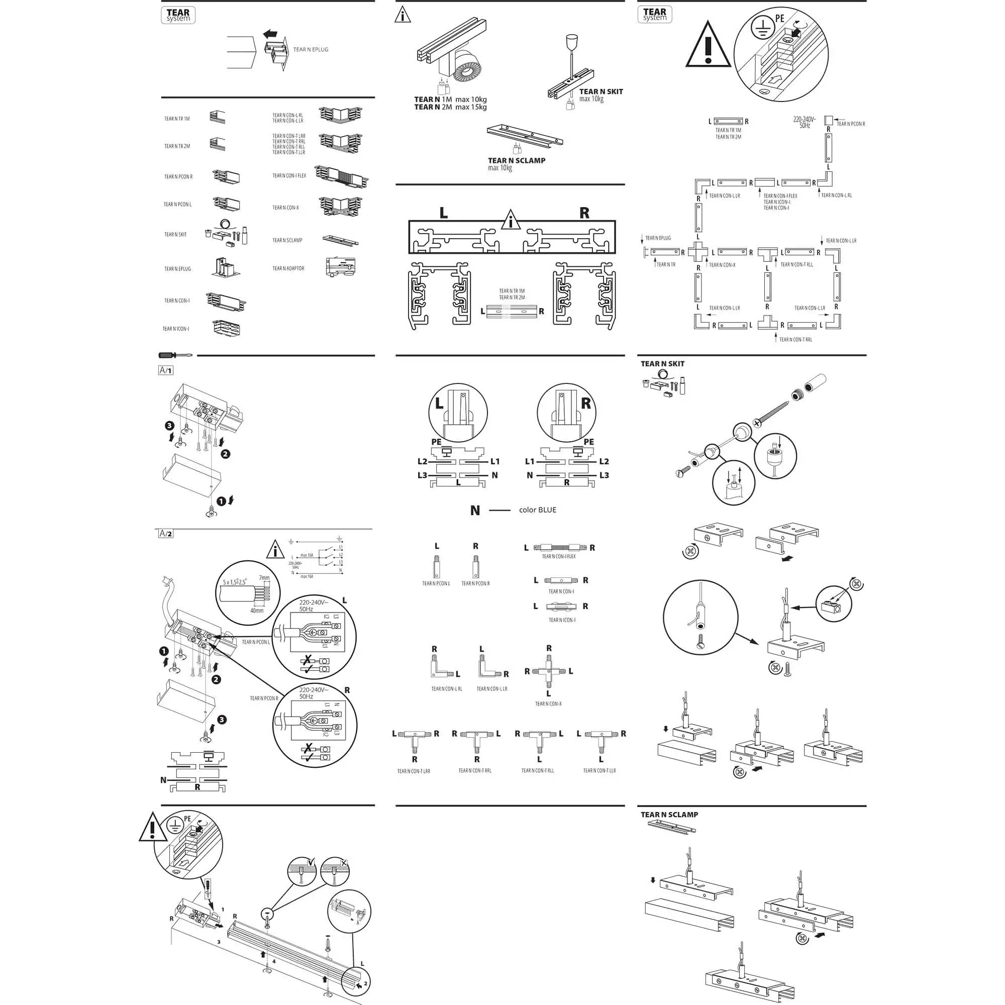Kanlux 33265 Съединител тип T за ляво ляво дясно свързване TEAR N CON-T LLR-B 220V IP20